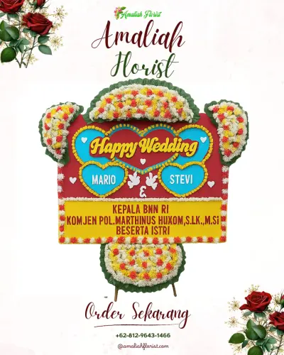 Karangan Papan Bunga Pernikahan di Pagerpelah